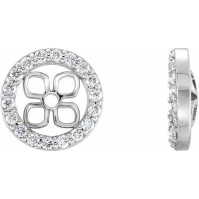 14K White 6 mm ID 1/6 CTW Diamond Earring Jackets