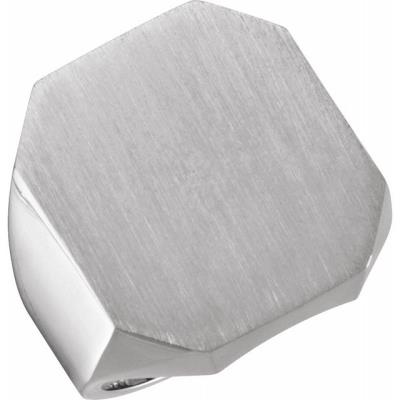 Mens Sterling Silver 22x20 mm Octagon Signet Ring 