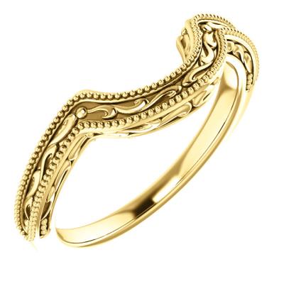 10K Yellow Gold Band for 8 mm Round Ring  