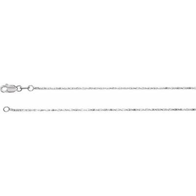 14K White 1 mm Raso 16" Chain