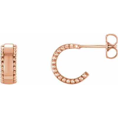 14K Rose Beaded Earrings
