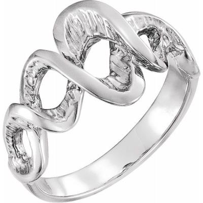 Ladies 14K White Freeform Ring