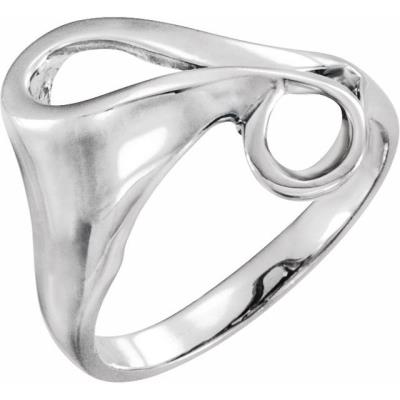Ladies 14K White Freeform Ring