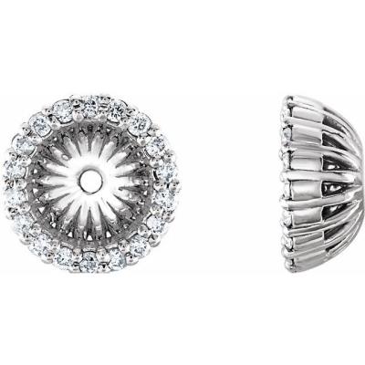 14K White 1/5 CTW Diamond Earring Jackets with 6.1 mm ID