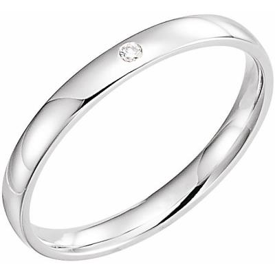 14K White .02 CT Diamond Gypsy-Set Band Size 6