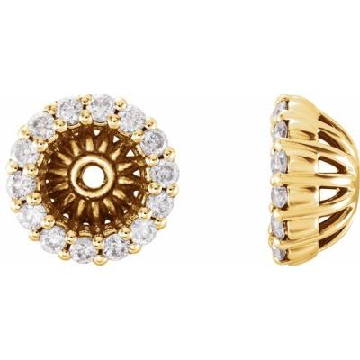 14K Yellow Gold 1/6 CTW Diamond Earring Jackets with 4.1 mm ID