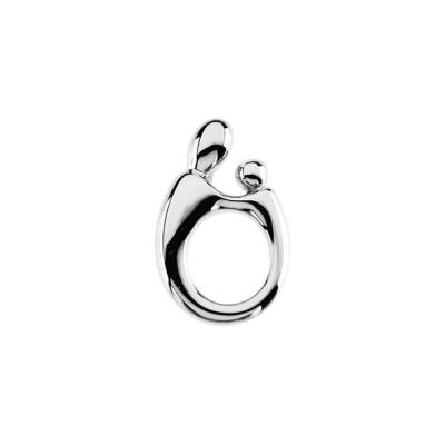 14K White 20.25x13.5 mm Mother and Child® Slide Pendant