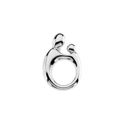 14K White 20.5x13.5 mm Mother and Child® Slide Pendant