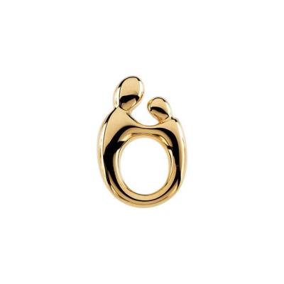 14K Yellow Gold 14.5x9.8 mm Mother and Child® Slide Pendant