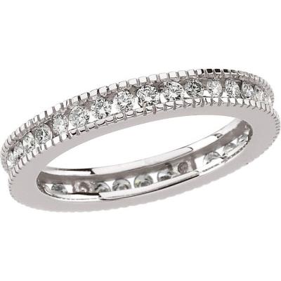 14K White 3/4 CTW Diamond Eternity Band Size 8.5