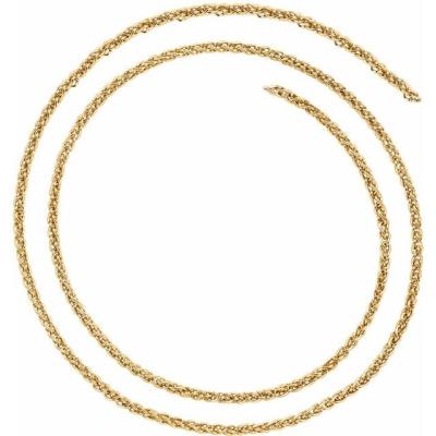 Ladies 14K Yellow Gold 2.4 mm Wheat 7" Chain