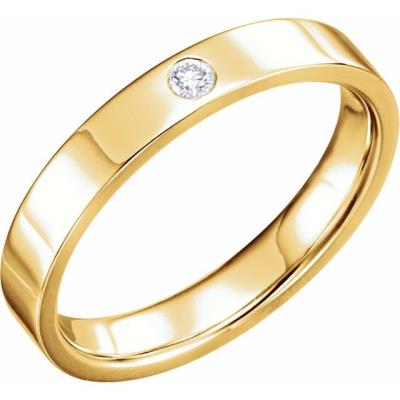 14K Yellow Gold .06 CTW Diamond Flat Band Size 7