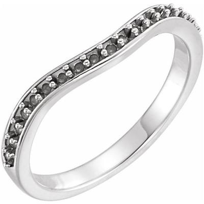 Ladies 14K White 1/4 CTW Diamond Curved Band