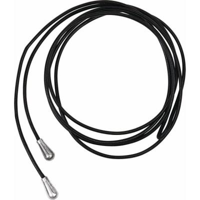 Ladies Black 1.5 mm Leather 40" Lariat with Sterling Silver Ends