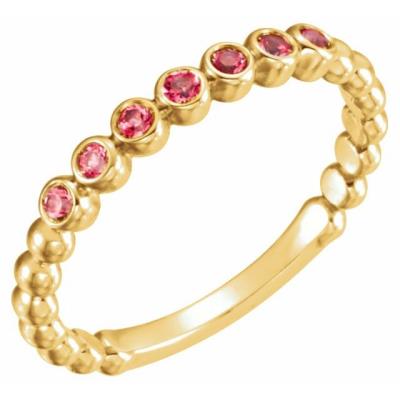 14K Yellow Gold Ruby Stackable Ring 