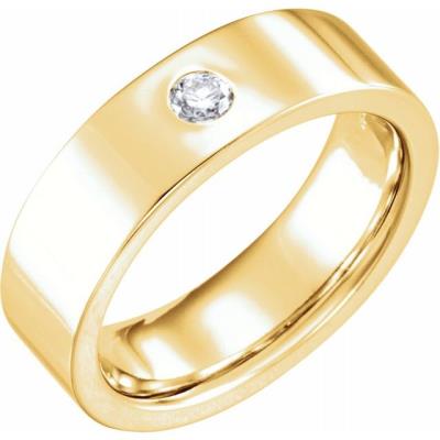 14K Yellow Gold 1/10 CTW Diamond Flat Band Size 10