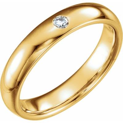 14K Yellow Gold .06 CT Diamond Gypsy-Set Band Size 7