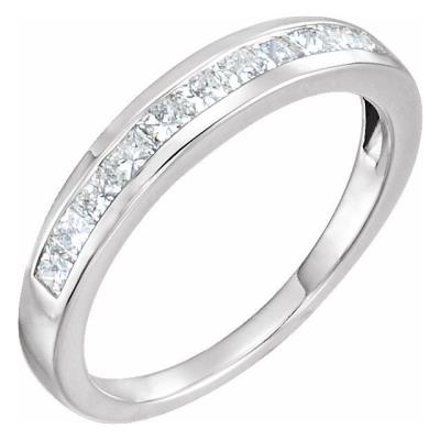 14K White 1.75 mm Square 1/2 CTW Diamond Channel-Set Band 