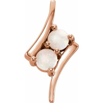 14K Rose Opal Two-Stone Pendant