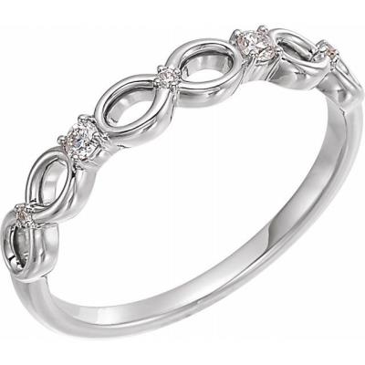 Ladies 14K White .08 CTW Diamond Infinity-Inspired Ring 