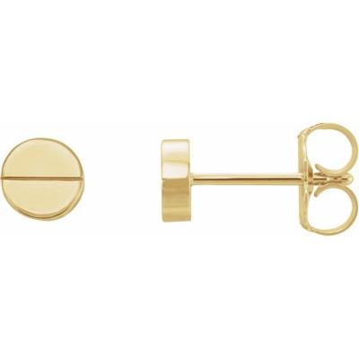 14K Yellow Gold Geometric Earrings with Backs