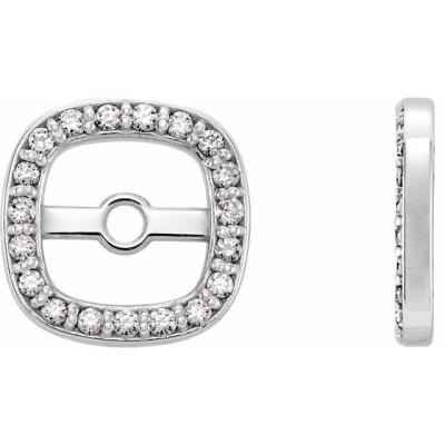Ladies 14K White .08 CTW Diamond Halo-Style Earring Jackets
