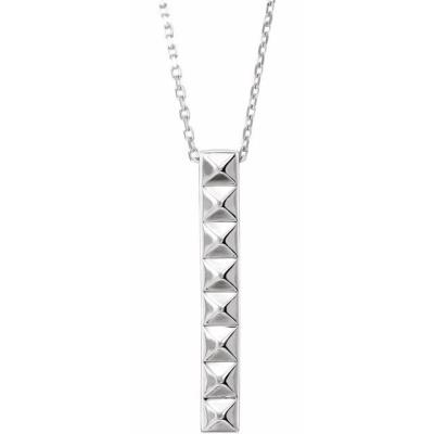 Sterling Silver Pyramid Bar 24" Necklace