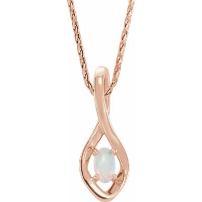 14K Rose Freeform Opal 16-18" Necklace 