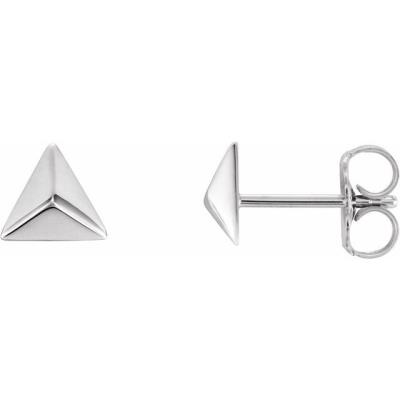 Platinum Pyramid Earrings
