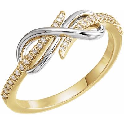 Ladies 14K Yellow/White 1/8 CTW Diamond Infinity-Inspired Ring   