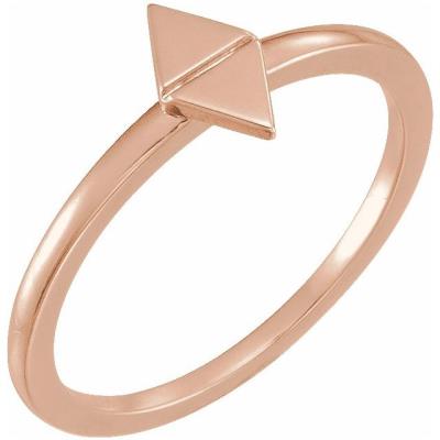 14K Rose Geometric Stackable Ring