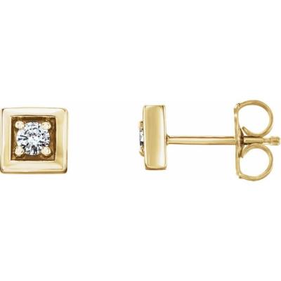 14K Yellow Gold 1/8 CTW Diamond Earrings