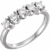Ladies 14K White 3 mm Round Forever One™ Moissanite Anniversary Band