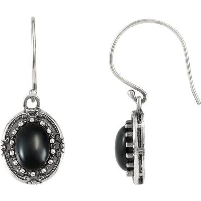 Sterling Silver Onyx Vintage-Inspired Earrings