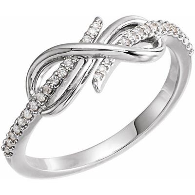 Ladies 14K White 1/8 CTW Diamond Infinity-Inspired Ring   