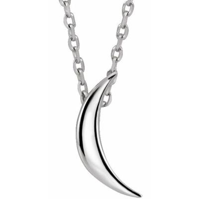 14K White Crescent 16-18" Necklace 