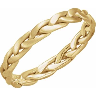 14K Yellow Gold 3.5 mm Hand-Woven Band Size 5.5