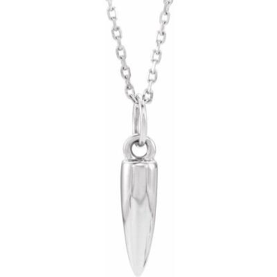 14K White Geometric 16-18" Necklace