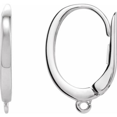14K White Click-In Lever Back Earring Top 