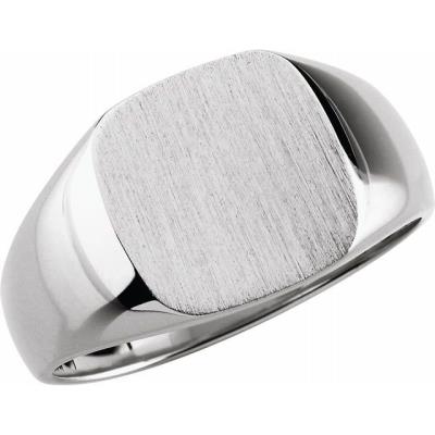 Mens Sterling Silver 10x10 mm Square Signet Ring