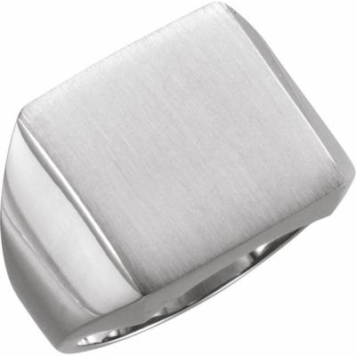 Mens Sterling Silver 16 mm Square Signet Ring