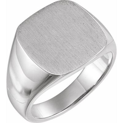 Mens Sterling Silver 16 mm Square Signet Ring