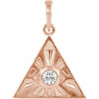 14K Rose 1/10 CTW Diamond Eye of Providence Pendant 