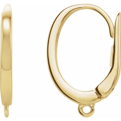 14K Yellow Gold Click-In Lever Back Earring Top 