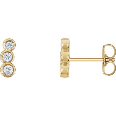 14K Yellow Gold .07 CTW Diamond Petite Ear Climbers  