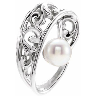 14K White Freshwater Cultured Pearl Pendant 