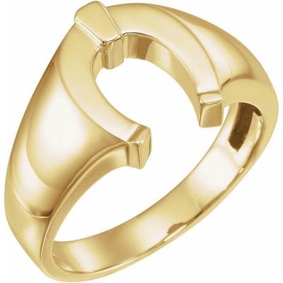 Mens 14K Yellow Gold Men's Horseshoe Ring