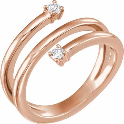 Ladies 14K Rose 1/8 CTW Diamond Bypass Ring 