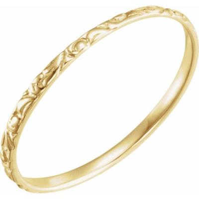 14K Yellow Gold Etched Ring