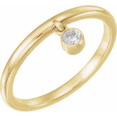 Ladies 14K Yellow Gold 1/10 CT Diamond Fringe Ring  